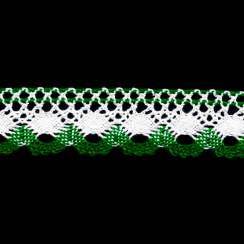 ENCAJE DE HILO 2 ENCAJE DE HILO 2.5CM YARDA #1001 VERDE