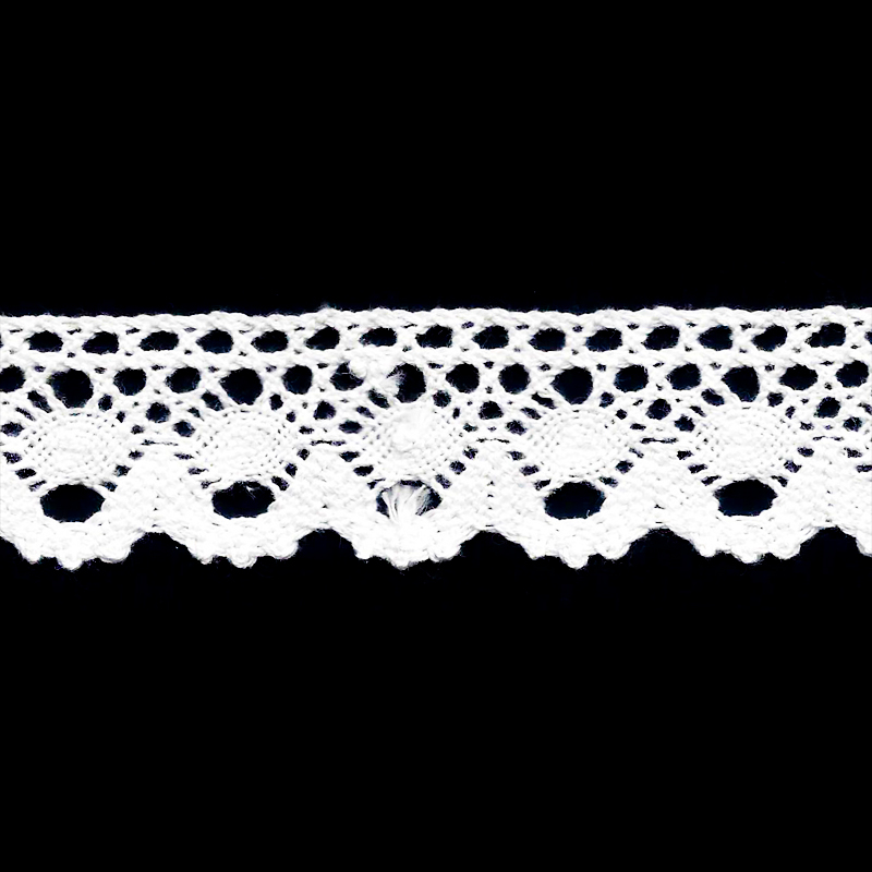 ENCAJE DE HILO 2 ENCAJE DE HILO 2.5CM YARDA #1001 BLANCO