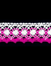 ENCAJE DE HILO 3.0CM YARDA #1002 FUSHIA