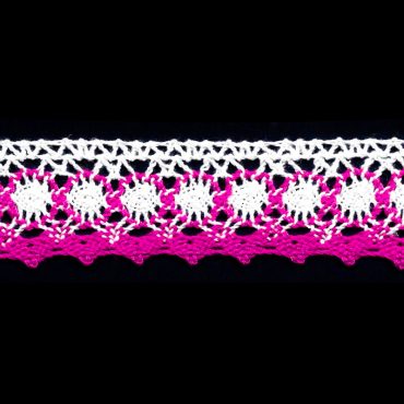 ENCAJE DE HILO 3.0CM YARDA #1002 FUSHIA