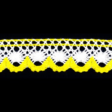 ENCAJE DE HILO 2.5CM YARDA #1001 AMARILLO