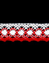ENCAJE DE HILO 3.0CM YARDA #1002 ROJO