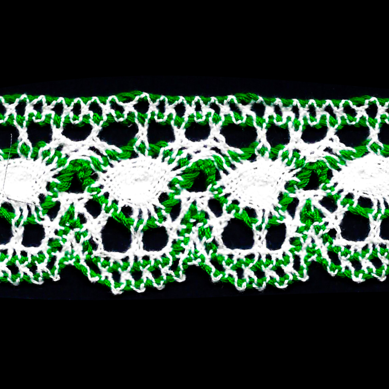 ENCAJE DE HILO 4 ENCAJE DE HILO 4.8CM YARDA #1004 VERDE