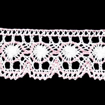ENCAJE DE HILO 4.8CM YARDA #1004 ROSADO