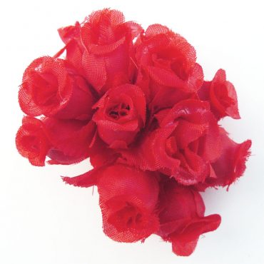 FLORES DE TELA TIPO BOTON 1120 ROJO 12PCS