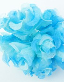 FLORES DE TELA TIPO BOTON 1700 TURQUEZA 12PCS