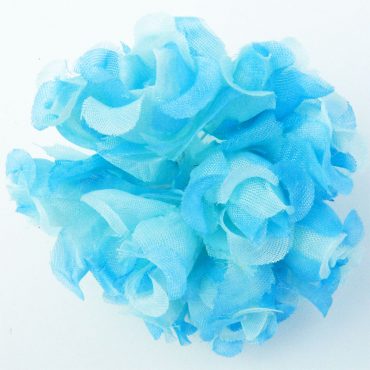 FLORES DE TELA TIPO BOTON 1700 TURQUEZA 12PCS