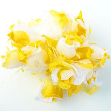 FLORES DE TELA TIPO BOTON 1700 AMARILLO 12PCS