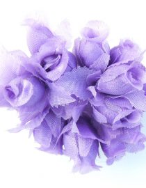 FLORES DE TELA TIPO BOTON 1700 LILA 12PCS