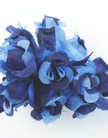 FLORES DE TELA TIPO BOTON 1700 AZUL OSCURO 12PCS