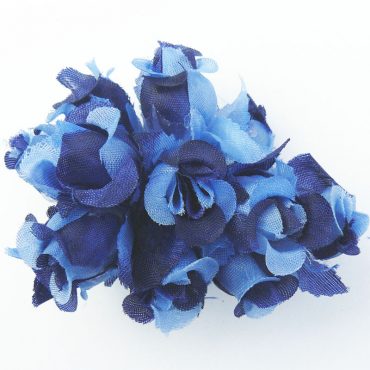 FLORES DE TELA TIPO BOTON 1700 AZUL OSCURO 12PCS