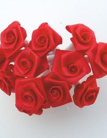 FLORES DE TELA TIPO ROCOCO 8311 ROJO 12PCS