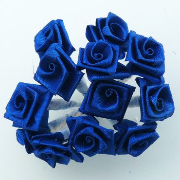 FLORES DE TELA TIPO ROCOCO 8311 AZUL ROYAL 12PCS