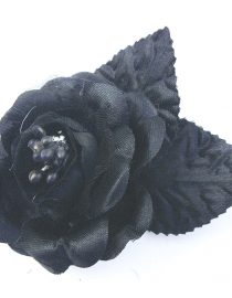 FLORES DE TELA TIPO ROSA SENCILLA 8350 NEGRO
