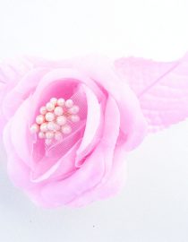 FLORES DE TELA TIPO ROSA SENCILLA 8350 ROSADO