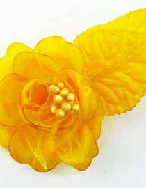 FLORES DE TELA TIPO ROSA SENCILLA 8350 AMARILLO