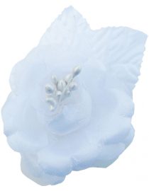 FLORES DE TELA TIPO ROSA SENCILLA 8350 BLANCO