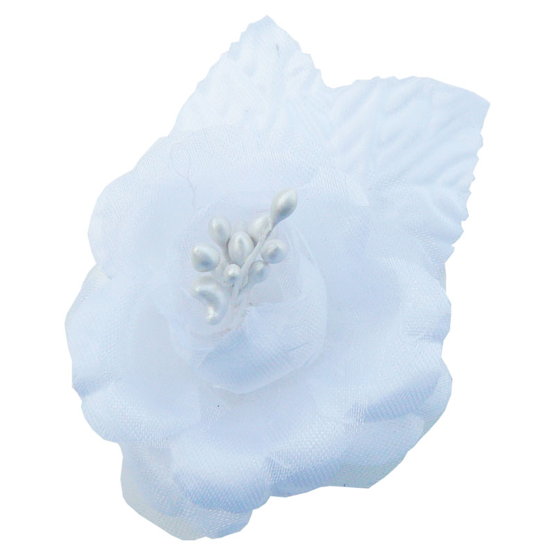 FLORES DE TELA TIPO ROSA SENCILLA 8350 BLANCO 1 FLORES DE TELA TIPO ROSA SENCILLA 8350 BLANCO