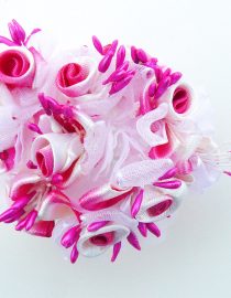 FLORES DE TELA CON PISTILOS 8371 FUSHIA 10PCS