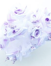 FLORES DE TELA CON PISTILOS 8371 LILA 10PCS