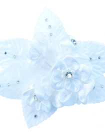 FLORES CON RHINESTONES 8391 BLANCO 6PCS