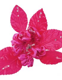 FLORES CON RHINESTONES 8391 FUSHIA 6PCS