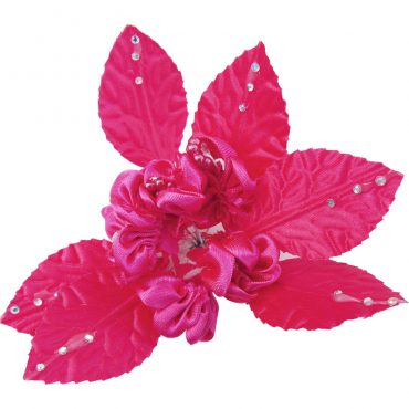FLORES CON RHINESTONES 8391 FUSHIA 6PCS