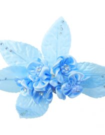 FLORES CON RHINESTONES 8391 CELESTE 6PCS