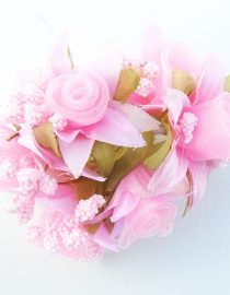 FLORES DE ORGANZA CON PISTILOS 8397 ROSADO 8PCS