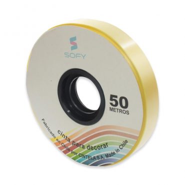CINTA DE PAPEL SOFY 3/4 50MTS ROLLO AMARILLO
