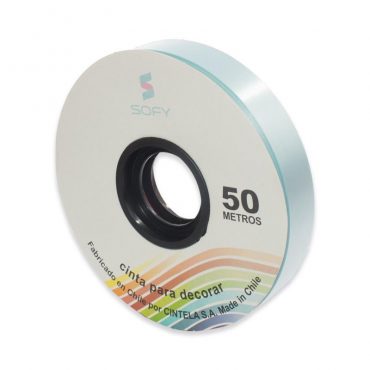CINTA DE PAPEL SOFY 3/4 50MTS ROLLO CELESTE