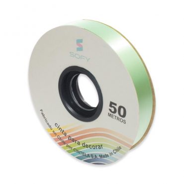 CINTA DE PAPEL SOFY 3/4 50MTS ROLLO VERDE CLARO