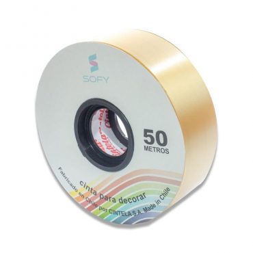 CINTA DE PAPEL SOFY 1-1/2 50MTS ROLLO DORADO