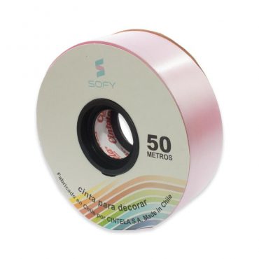 CINTA DE PAPEL SOFY 1-1/2 50MTS ROLLO ROSADO
