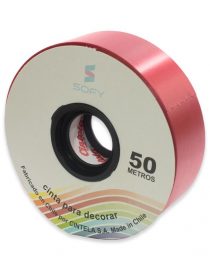 CINTA DE PAPEL SOFY 1-1/2 50MTS ROLLO ROJO