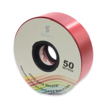 CINTA DE PAPEL SOFY 1-1/2 50MTS ROLLO ROJO