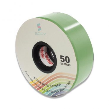 CINTA DE PAPEL SOFY 1-1/2 50MTS ROLLO VERDE CLARO