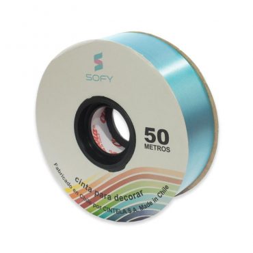 CINTA DE PAPEL SOFY 1-1/2 50MTS ROLLO TURQUEZA