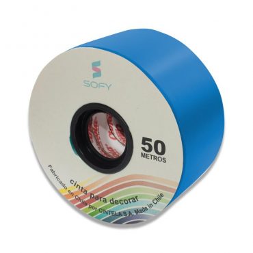 CINTA DE PAPEL SOFY 2pulgadas 50MTS ROLLO AZUL