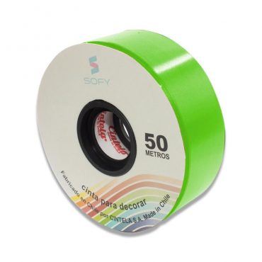 CINTA DE PAPEL SOFY 1-1/2 50MTS ROLLO VERDE FRUTA