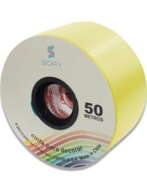 CINTA DE PAPEL SOFY 2pulgadas 50MTS ROLLO AMARILLO