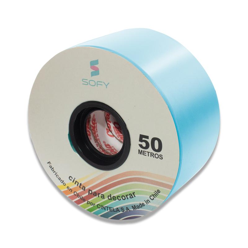 CINTA DE PAPEL SOFY 2pulgadas 50MTS ROLLO CELESTE 1 CINTA DE PAPEL SOFY 2pulgadas 50MTS ROLLO CELESTE