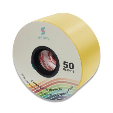 CINTA DE PAPEL SOFY 2pulgadas 50MTS ROLLO DORADO