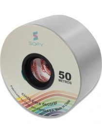 CINTA DE PAPEL SOFY 2pulgadas 50MTS ROLLO GRIS