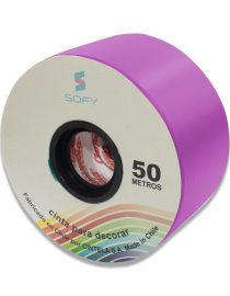 CINTA DE PAPEL SOFY 2pulgadas 50MTS ROLLO MAGENTA
