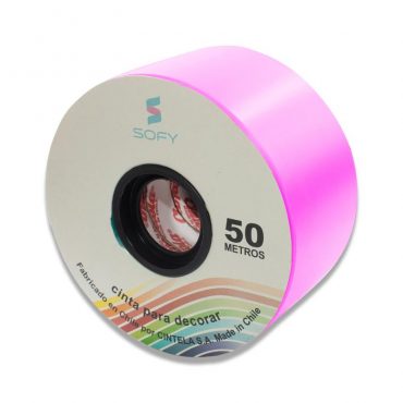 CINTA DE PAPEL SOFY 2pulgadas 50MTS ROLLO FUCSIA