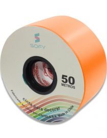 CINTA DE PAPEL SOFY 2pulgadas 50MTS ROLLO NARANJA