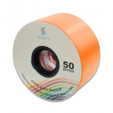 CINTA DE PAPEL SOFY 2pulgadas 50MTS ROLLO NARANJA