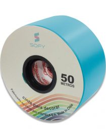 CINTA DE PAPEL SOFY 2pulgadas 50MTS ROLLO TURQUEZA