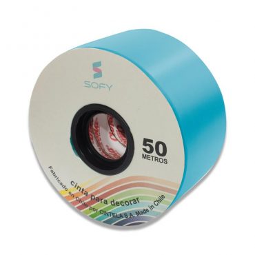 CINTA DE PAPEL SOFY 2pulgadas 50MTS ROLLO TURQUEZA
